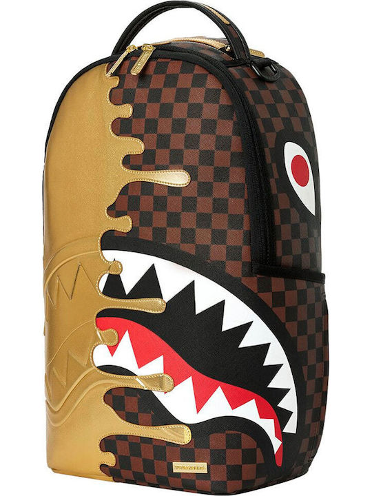 Sprayground Sharks In Paris Ученическа Раница с Джоб за Бутилка Кафява 29 x 15 x 45см