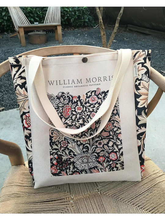 Υφασμάτινη Γυναικεία Τσάντα Ώμου Λευκή