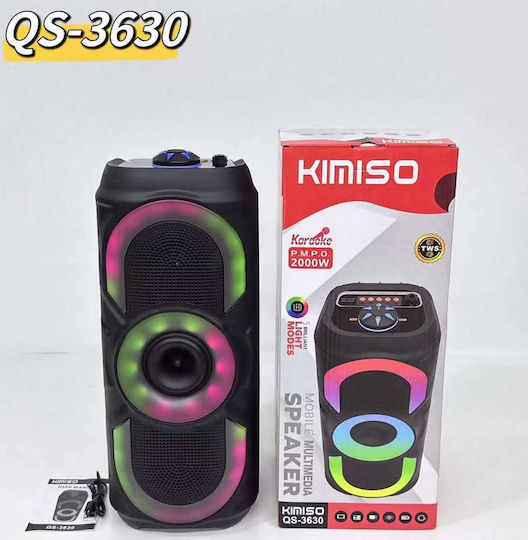 Kimiso QS-3630 Bluetooth Lautsprecher 10W mit Tischuhr und Betriebszeiten (maximal) bis zu 4 Stunden Schwarz