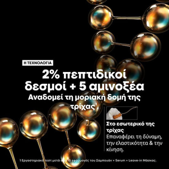 L'Oréal Professionnel Absolut Repair Hair Care Set for Reconstruction & Nourishment for Damaged Hair with Shampoo, Mask & Serum 3 Pieces