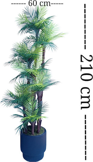 Stewehome Copac Artificial Palmier Areca 7 Trunchiuri 63 Frunze Antracit Ghiveci Decorare Living Gri