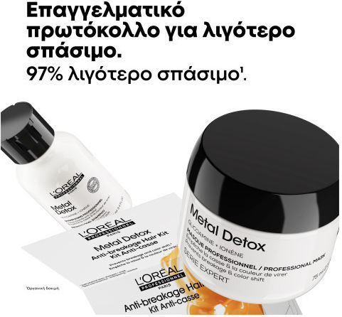L'Oréal Professionnel Metal Detox Anti-Breakage Hair Care Set for Damaged Hair with Shampoo & Mask 2 Pieces