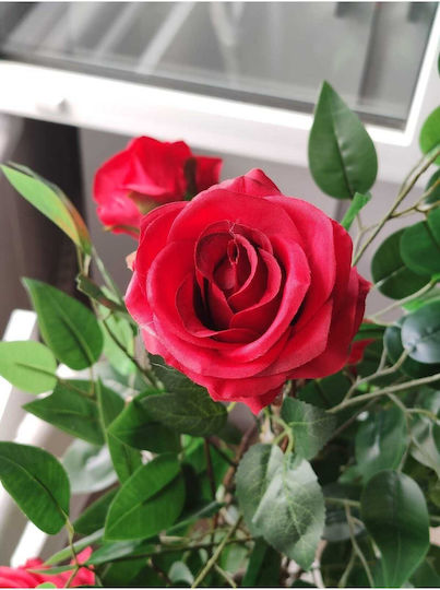 SteweHome Künstliche Rose Naturgetreue Optik Busch Rote SteweHome Künstliche Rose Naturgetreue Optik Busch Rote