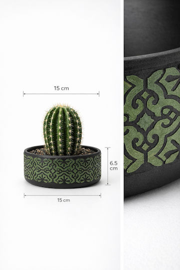Stewehome Decorative Cactus Concrete Bonsai Succulents Green 15x5x5 Cm