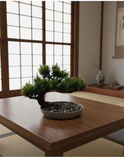 Stewehome Decorative Bonsai Plate Table Shelf Home Office Green