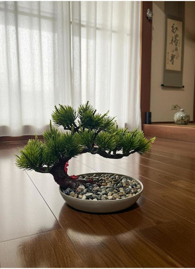 Stewehome Decorative Bonsai Plate Table Shelf Home Office Green
