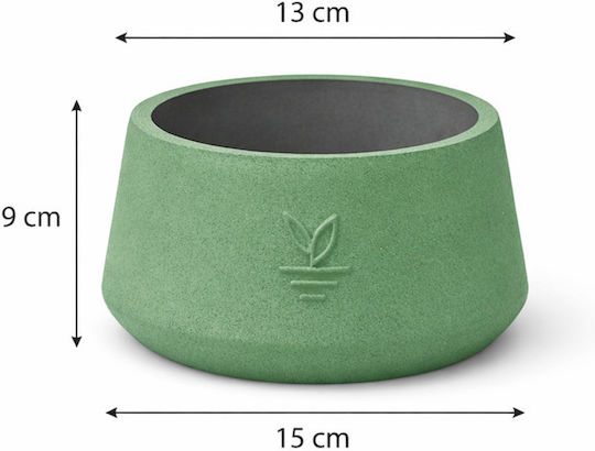 Stewehome Decorative Concrete Pot Cactus Succulent Bonsai Green 15x10 Cm