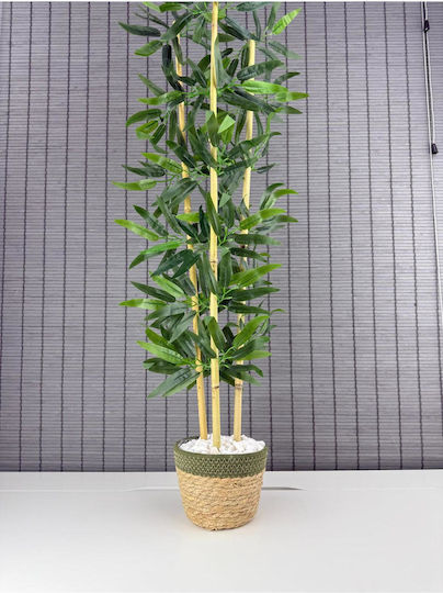 Stewehome Decorative Wicker Bamboo Tree Artificial Leaves Wicker Sea Grass Cotton Pot Green 16x12x81 Cm Stewehome Decorative Wicker Bamboo Tree Artificial Leaves Wicker Sea Grass Cotton Pot Green 16x12x81 Cm