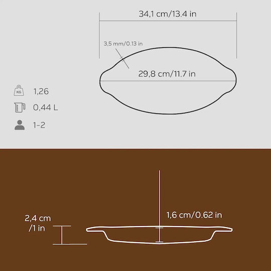 Disc Fontă Pentru Pește 30 X 16 Cm Lava