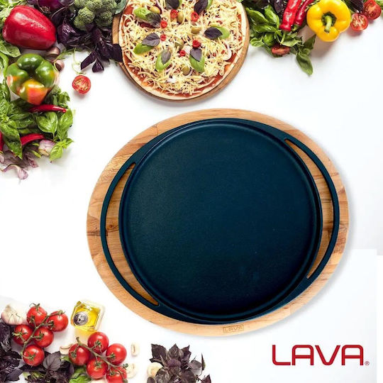 Lava Незалепваща Плоча за Печене на Пица Дървена 20см.x20см.x2.9см.ек.