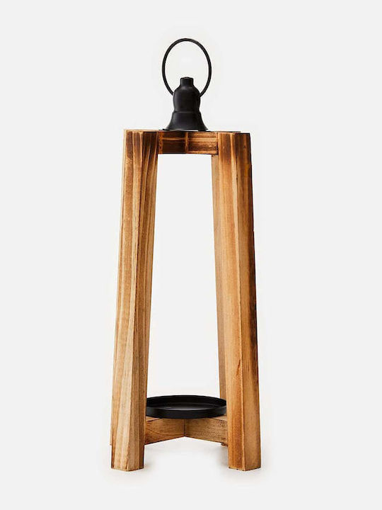 SteweHome Кандилник Дървен В Кафяв Цвят 16x42.5x19см