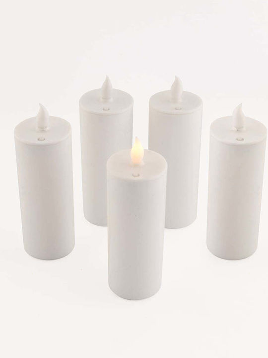 SteweHome Set Of Candle Holders In White Colour 15x15cm 5 Pieces