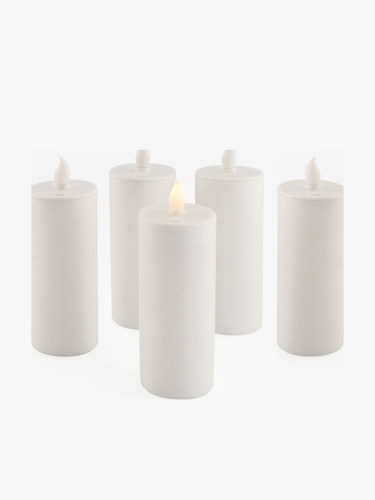 SteweHome Set Of Candle Holders In White Colour 15x15cm 5 Pieces