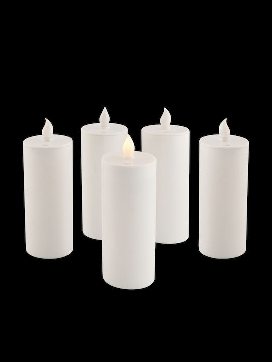 SteweHome Set Of Candle Holders In White Colour 15x15cm 5 Pieces