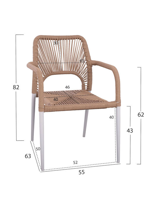 Set de sufragerie pentru exterior 5 buc Alb