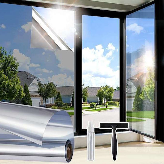 Folie autoadezivă pentru geam oglindă blackout protecție UV 45x200cm
