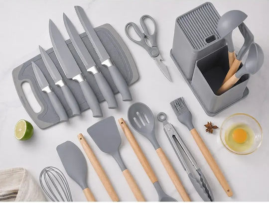 Verk Group Knife Set with Base Stainless Steel 19 Pieces