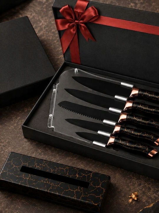 Verk Group Marble Design Messer Set mit Sockel aus Rostfreiem Stahl 5 Stück