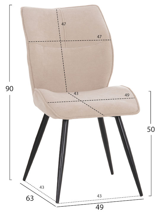 Dining Room Set Gaff with 4 Chairs 160x80cm