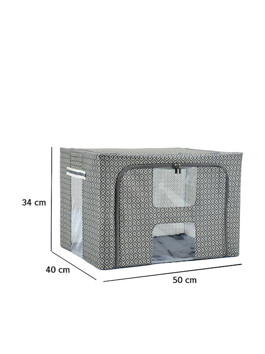 General Trade Stoff Aufbewahrungsbox mit Deckel Grau 50x40x34cm