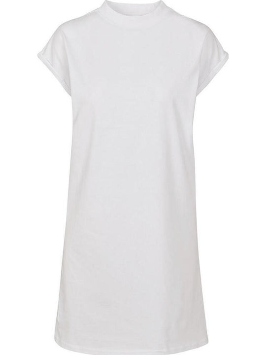T-Shirt Dress Turtleneck White