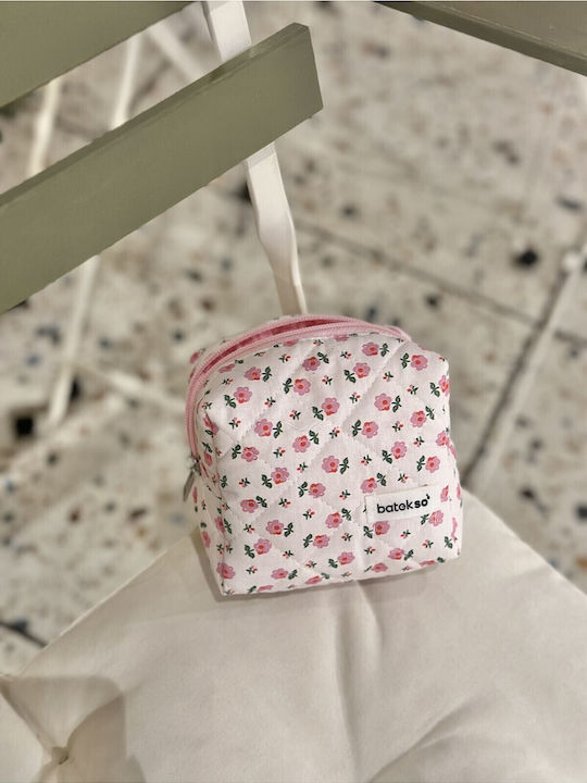Enpapa Small Makeup Bag Pink Flowers Multicolored 13x13x9 Cm