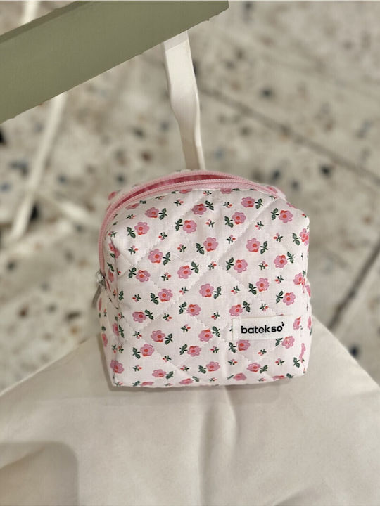 Enpapa Small Makeup Bag Pink Flowers Multicolored 13x13x9 Cm