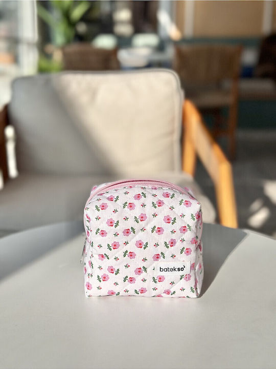 Enpapa Small Makeup Bag Pink Flowers Multicolored 13x13x9 Cm