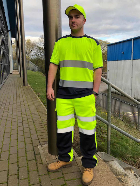 Hi-vis Two Tone T-shirts Yoko Hvj400 Fluo Yellow Navy