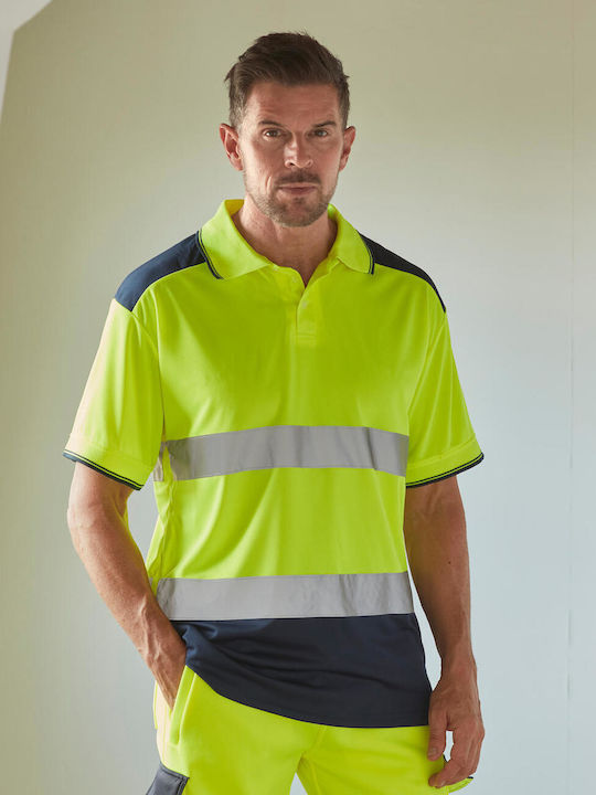 Hi-vis Two Tone T-shirts Yoko Hvj400 Fluo Yellow Navy