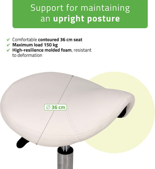 Habys Medical Stool with Backrest White T-TACHA005
