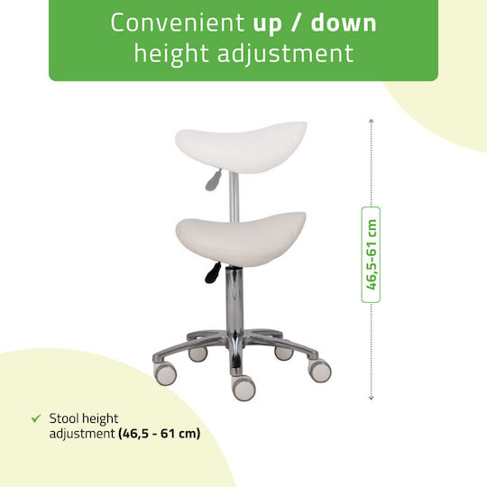 Habys Medical Stool with Backrest White T-TACHA005