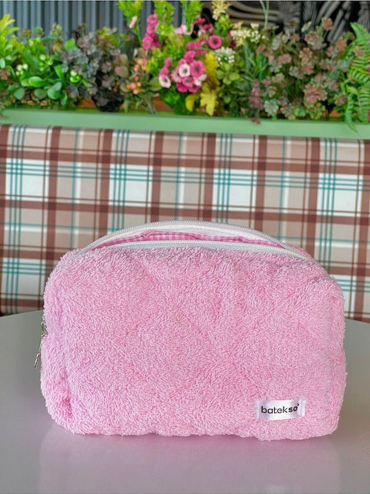 Enpapa Large Makeup Bag Towel Travel Pink 19x18x7.5 Cm