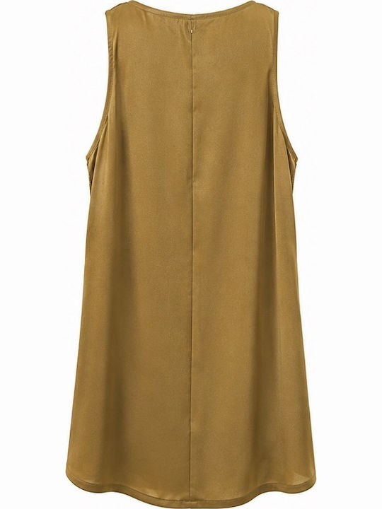 Women's Sleeveless Drape Top Gold