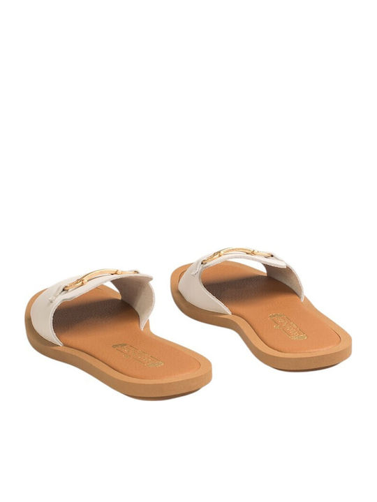 Women's White Flat Sandals