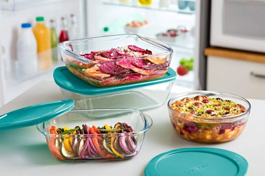 Pyrex Δοχείο Φαγητού Γυάλινο Μπλε 2.2lt