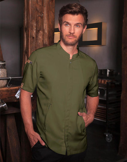 Chef Jacket Short Sleeve Green-generation Karlowsky Jm 36 Moss Green