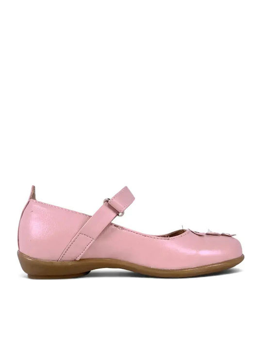 Kinder Pumps & Ballerinas mit Bügel- und Schleifenverschluss Leder Rosa