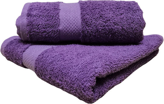 Kotonia Home Πετσέτα Προσώπου Pastel 50x90εκ. Purple Βάρους 400gr/m²