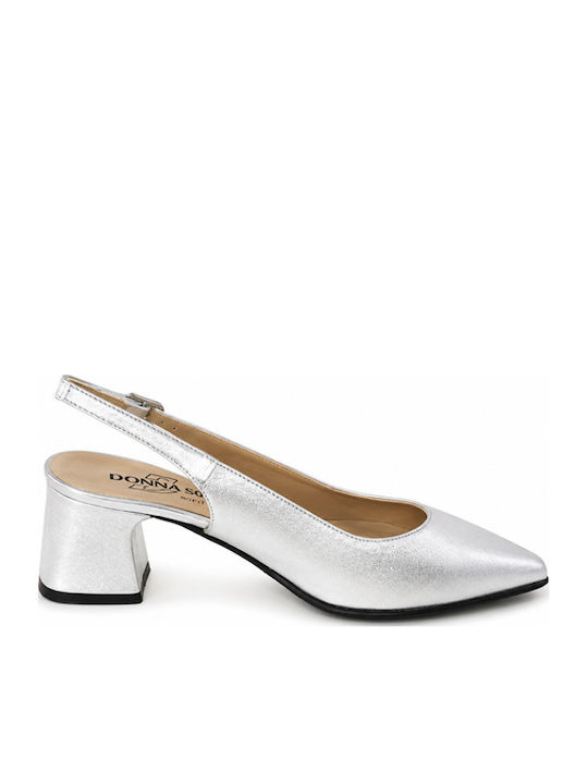 Leather Silver Heels