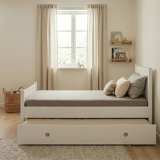 Cosy Kids Bed Classic Single with Sliding Bed White for Mattress 100x200cm