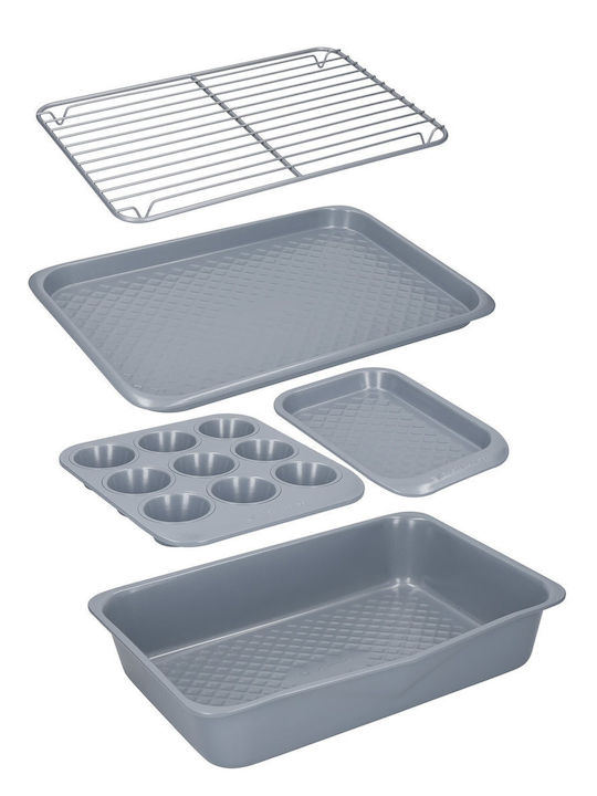 Kitchen Craft Φόρμα Ζαχαροπλαστικής για Cupcakes/Muffins Κεραμική 41.5x31.5x9.5εκ. 5τμχ