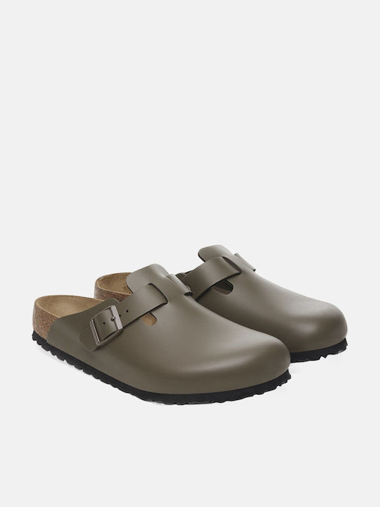 Birkenstock Boston Мъжки кожени сандали Сив