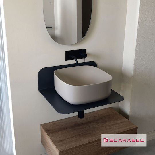 Scarabeo Plana 60 Countertop without Sink L60xW48xH20cm Checkmate Black