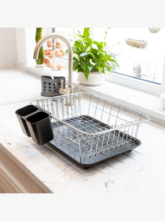 Kitchen Craft Scurgător De Chiuvetă Metalic Negru 42x30.5x15cm