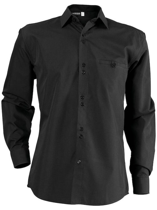 Long Sleeve Shirt In Regular Fit Black