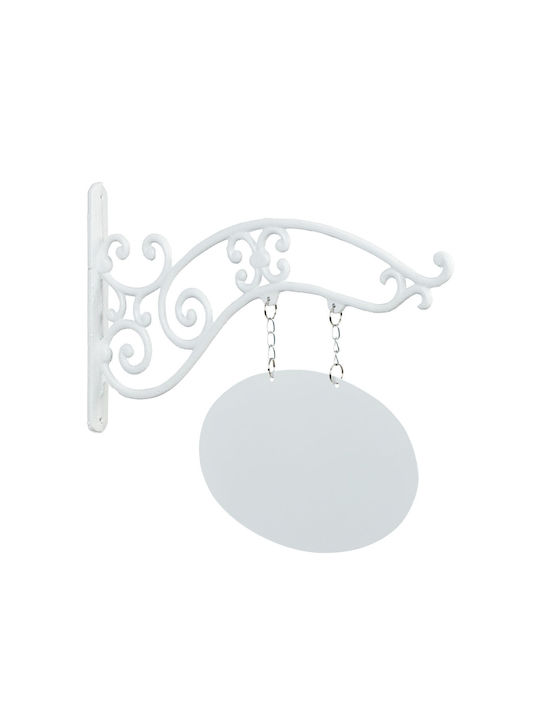 Relaxdays Decorațiune de Perete Albă din Metal 43x3x36cm