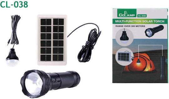 Solar LED Camping Lamp with Flashlight 3W Black