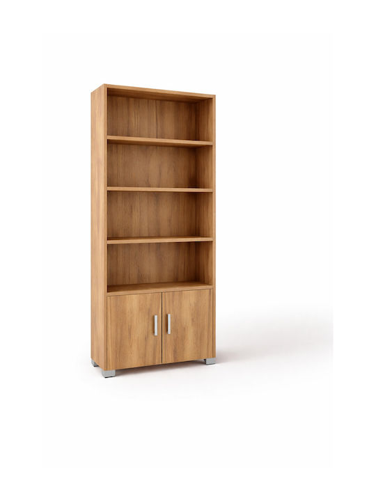 No 12 Βιβλιοθήκη Δαπέδου Ξύλινη Καρυδί 75x30x180cm