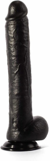 Dildo cu Scrotum și Cu Ventuză Negru